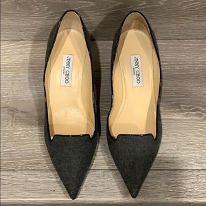 Jimmy Choo Grey Kitten Heel Shoes